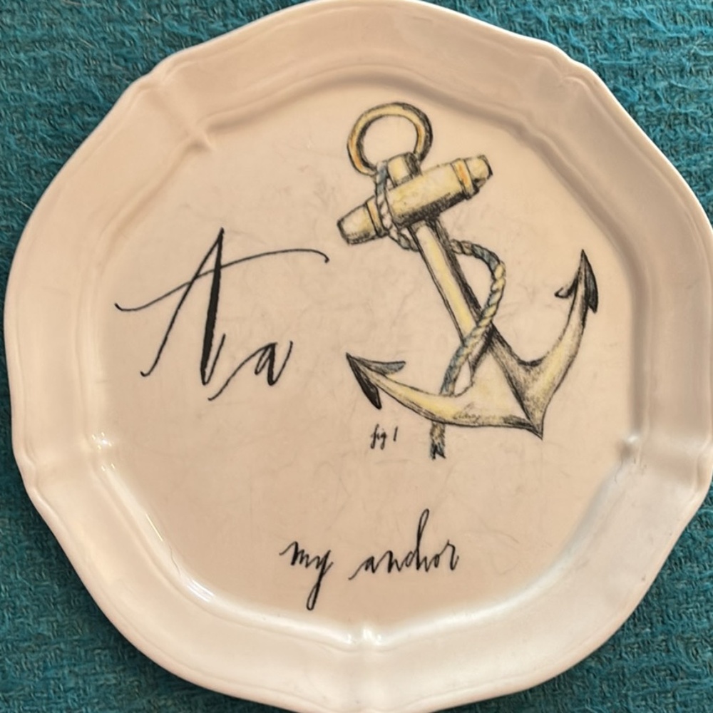Linea Carta Plate - A “My Anchor”
